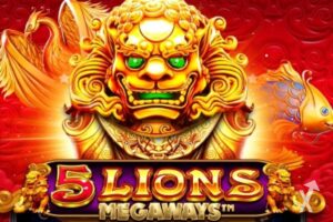 5 Löwen Megaways Slot Spielbildschirm.