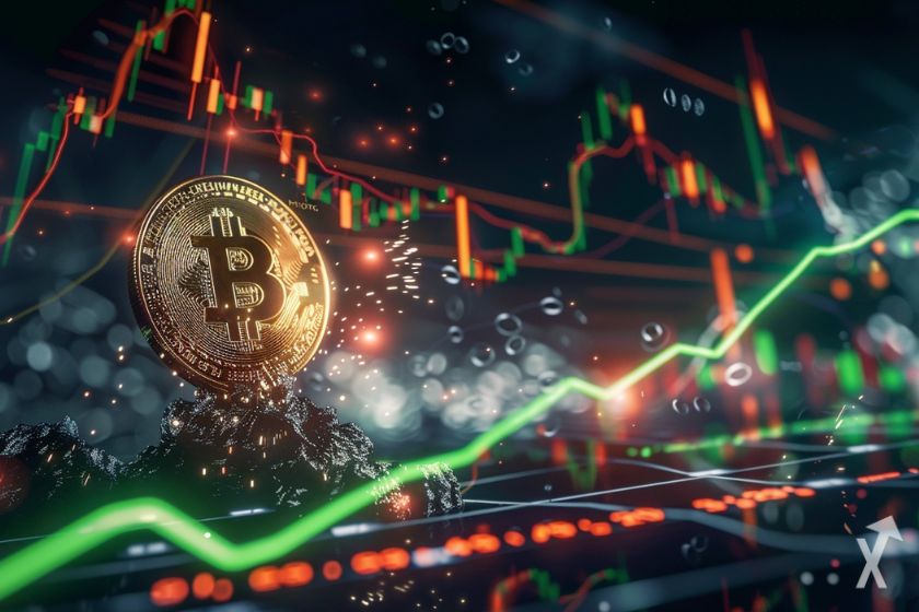 Bitcoin BTC Preis. Digitalwährung Kryptowährung Finanzen.