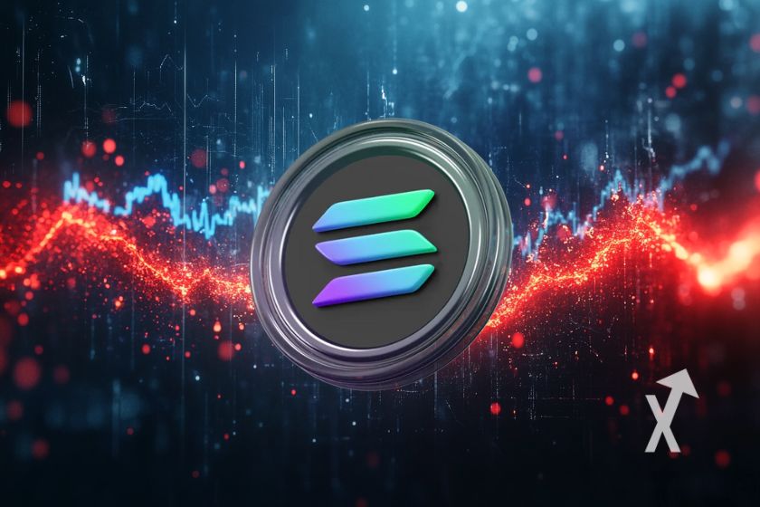 Solana SOL Kryptowährung Logo Virtuell Geld.