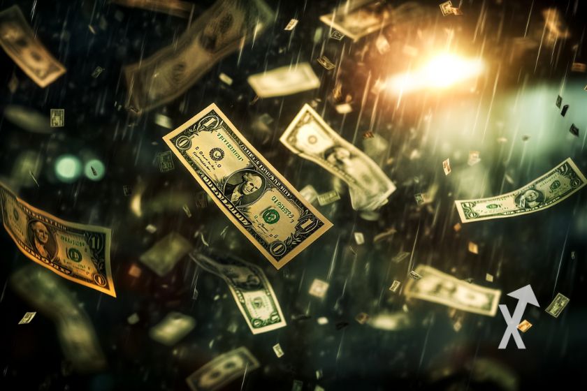 Dollar stürzt ab, Kryptoaufstieg - Aktuelles Bild.