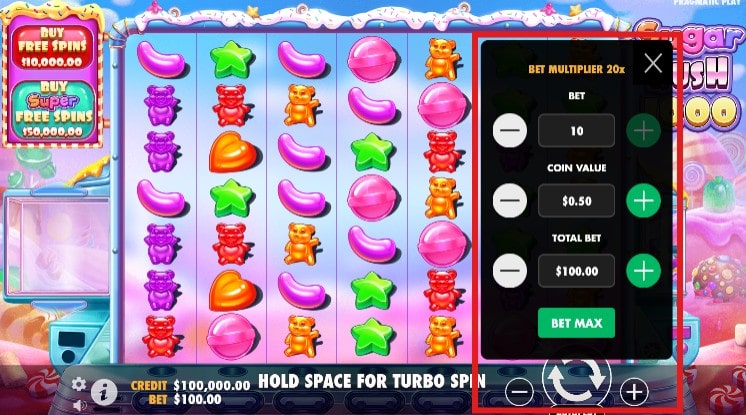 setzen SUGAR RUSH 1000