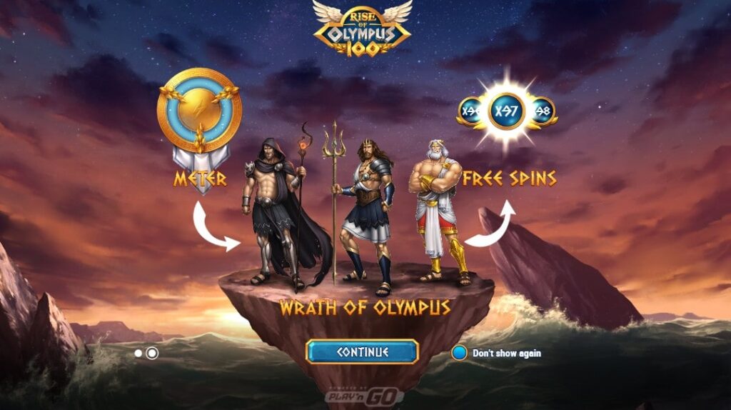 ankunft auf rise of olympus 100