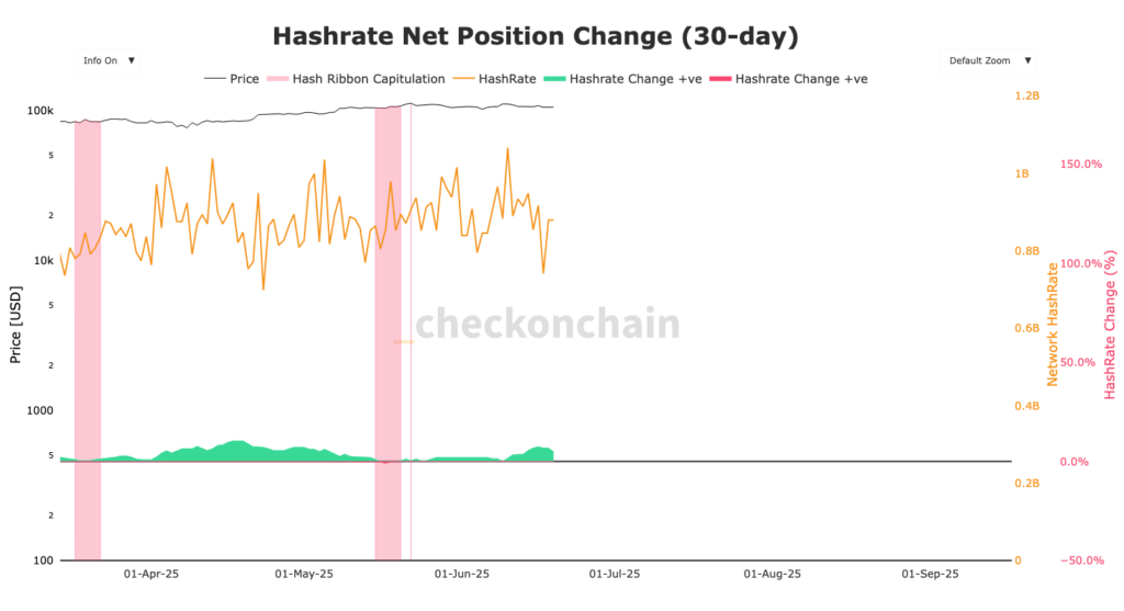 Bitcoin Hashrate über 30 Tage