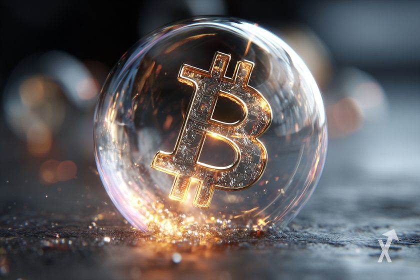 Bitcoin in einer Blase