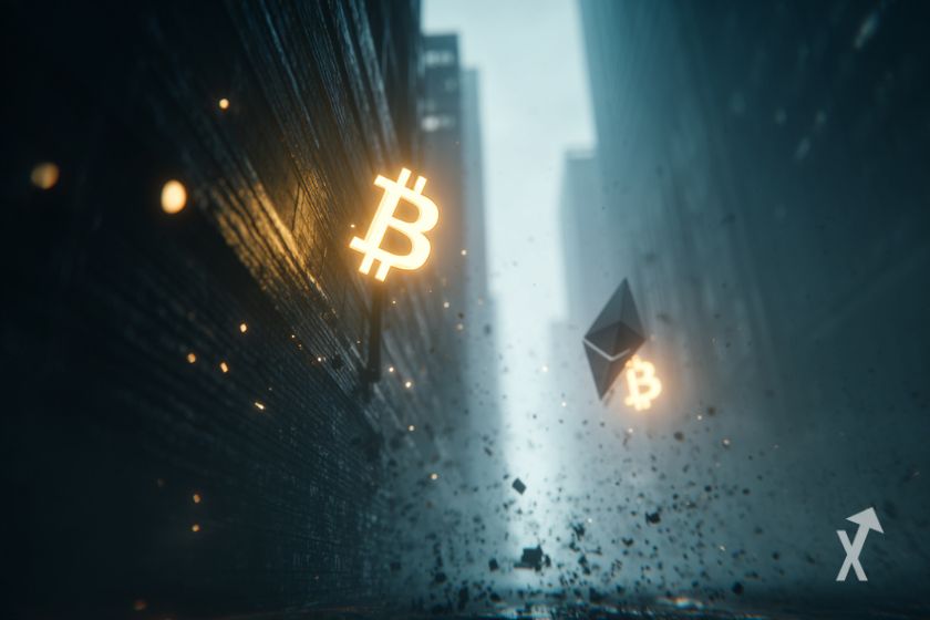 Kurssturz von Bitcoin und Ethereum.