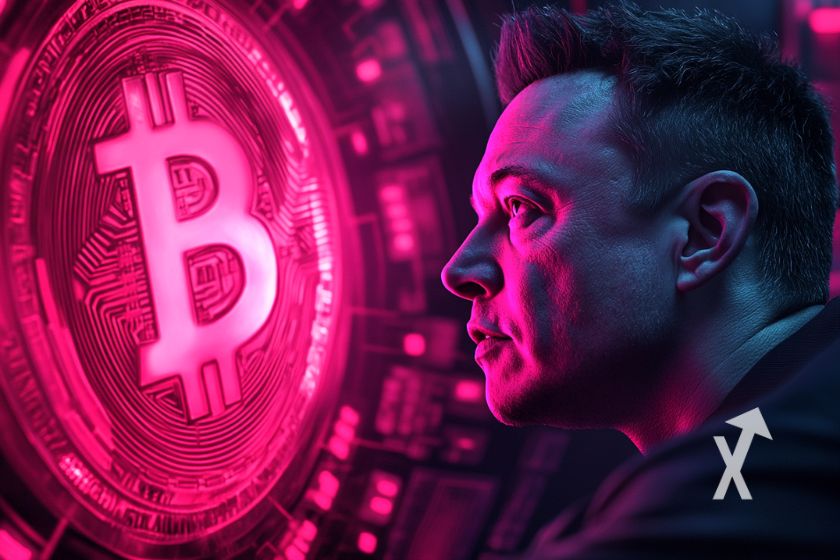 Elon Musk und Bitcoin Krypto-Währung Trend.