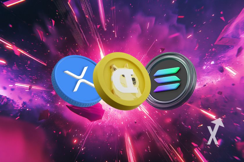 Kryptowährungen: Sol, Doge, XRP, Altseason-Trend.