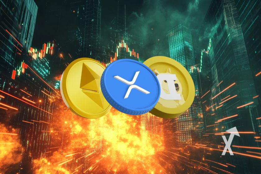 Kryptowährungen ETH, XRP, DOGE Coverbild