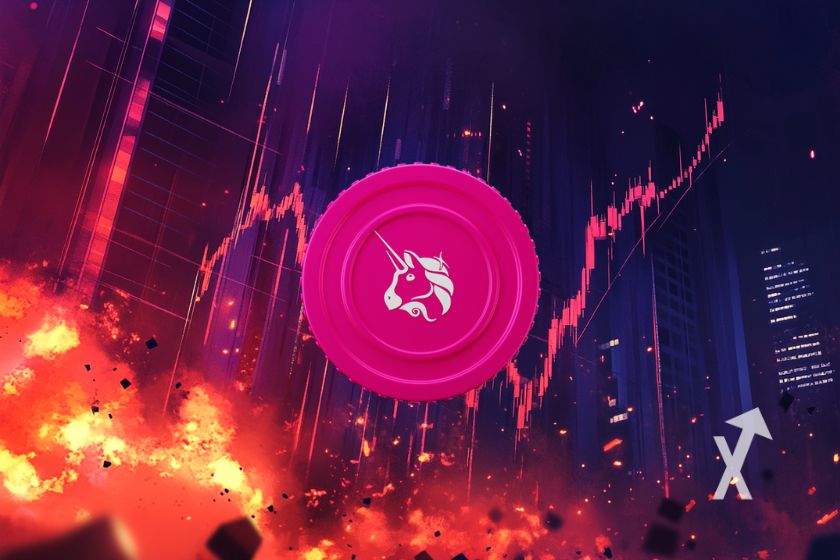 "Uni Uniswap Kryptowährung Blockchain DeFi Austausch"