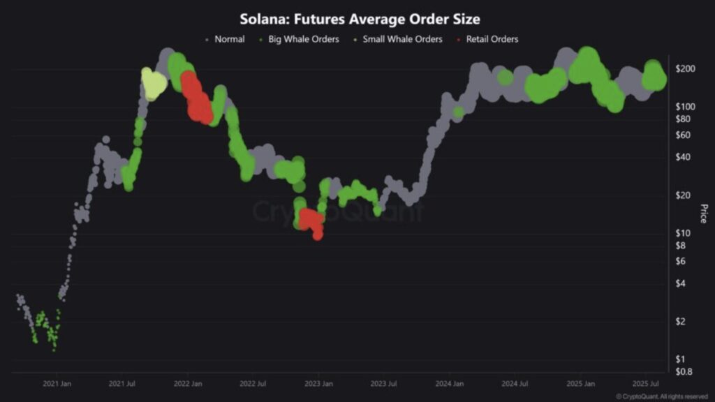 Diagramm der Wal-Orders auf SOL