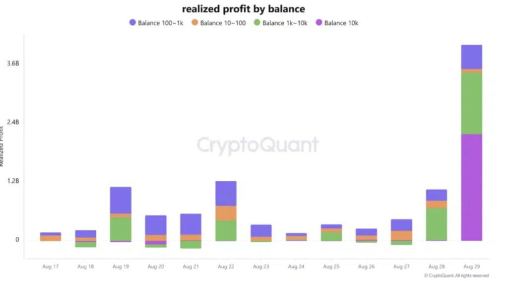 Bitcoin chart : realized profit whale