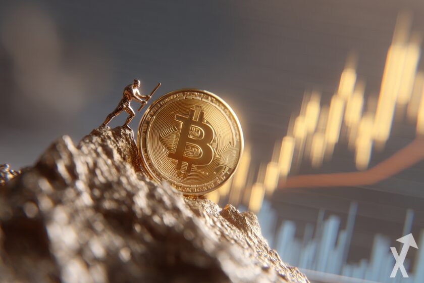 Bitcoin steigt - Krypto-Währung im Aufschwung.