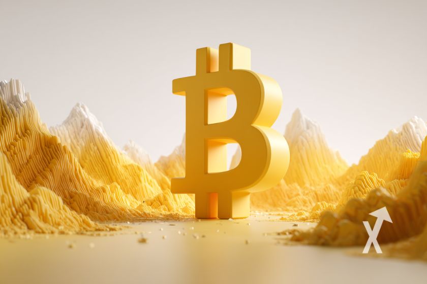 Digitale Währung Bitcoin BTC Symbol Hintergrund.
