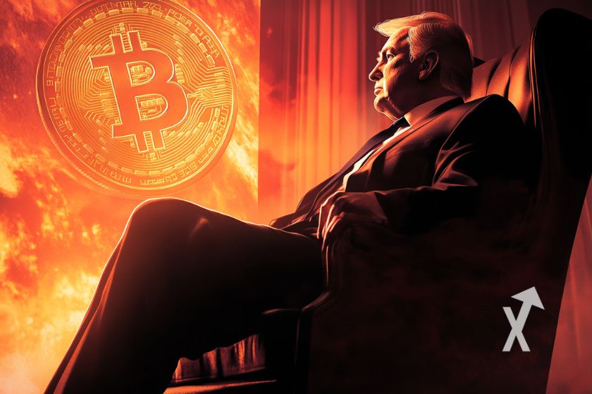 Präsident Trump und Kryptowährung politisch.