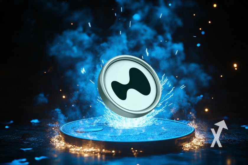 Futuristische Hyperliquid Solana-Konzeptillustration, 3D-Design.