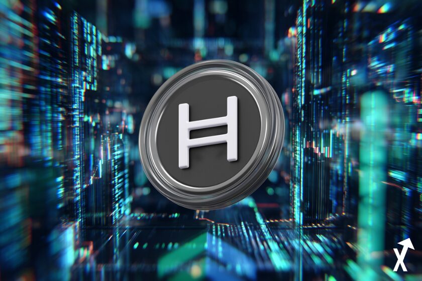 Hedera HBar Kryptowährung Logo Symbol.