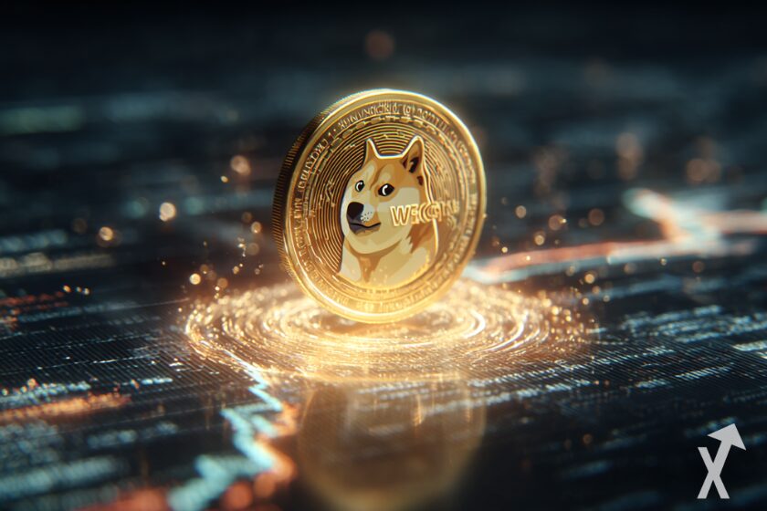 Kryptowährung Dogecoin - digitale Münze.