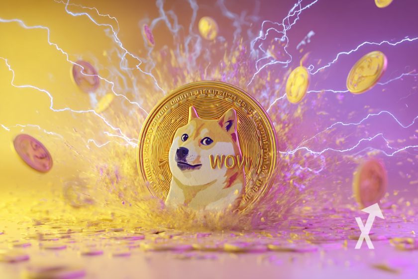"Cover mit Dogecoin-Hund Doge"
