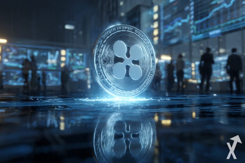 "Kryptowährung XRP" - digitale Währung beschrieben in Deutsch.