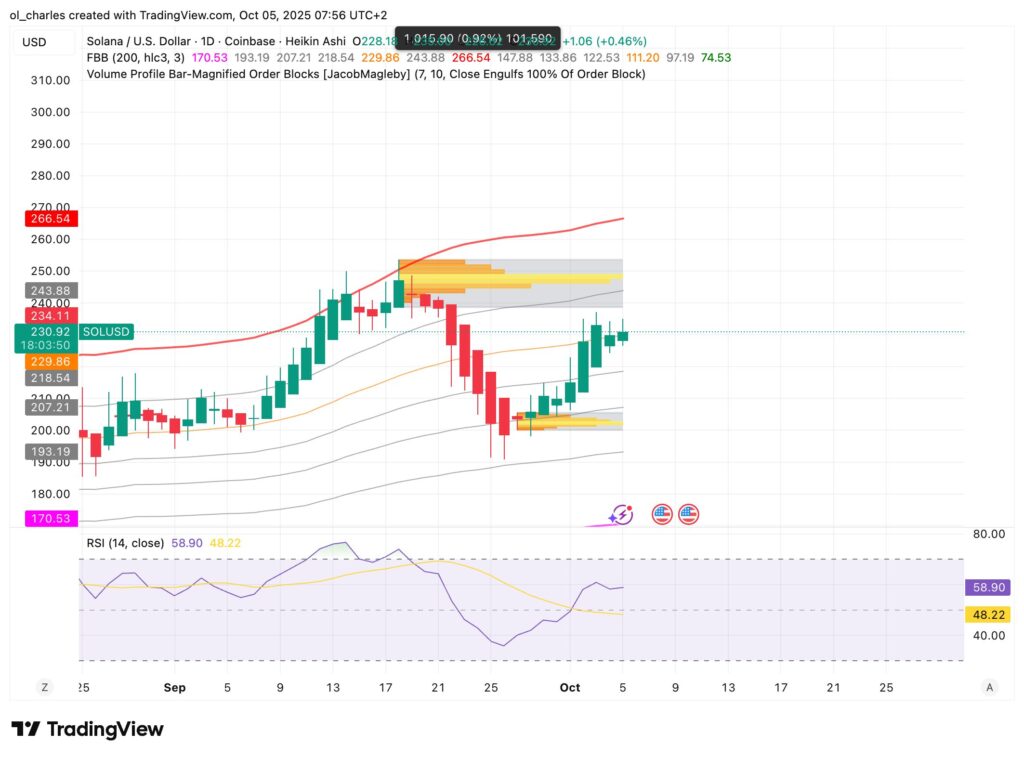 Kurs von SOLANA SOL im Tagesbereich