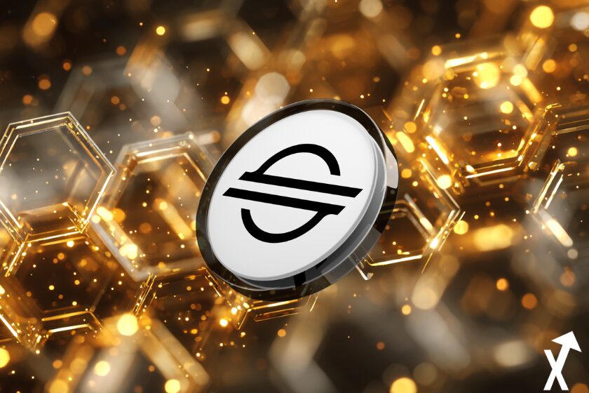 Stellar XLM coin schwarz-wei&szlig; Blockchain.