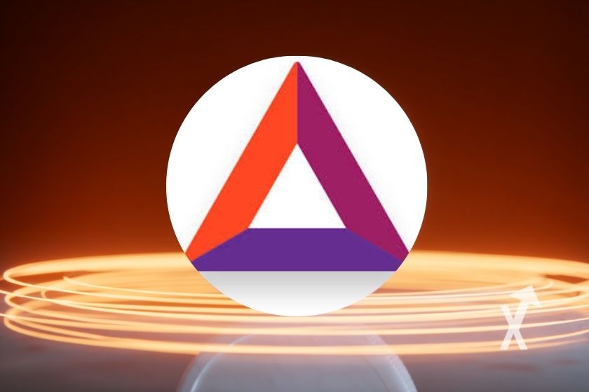 Logo Basic Attention Token auf Rot.