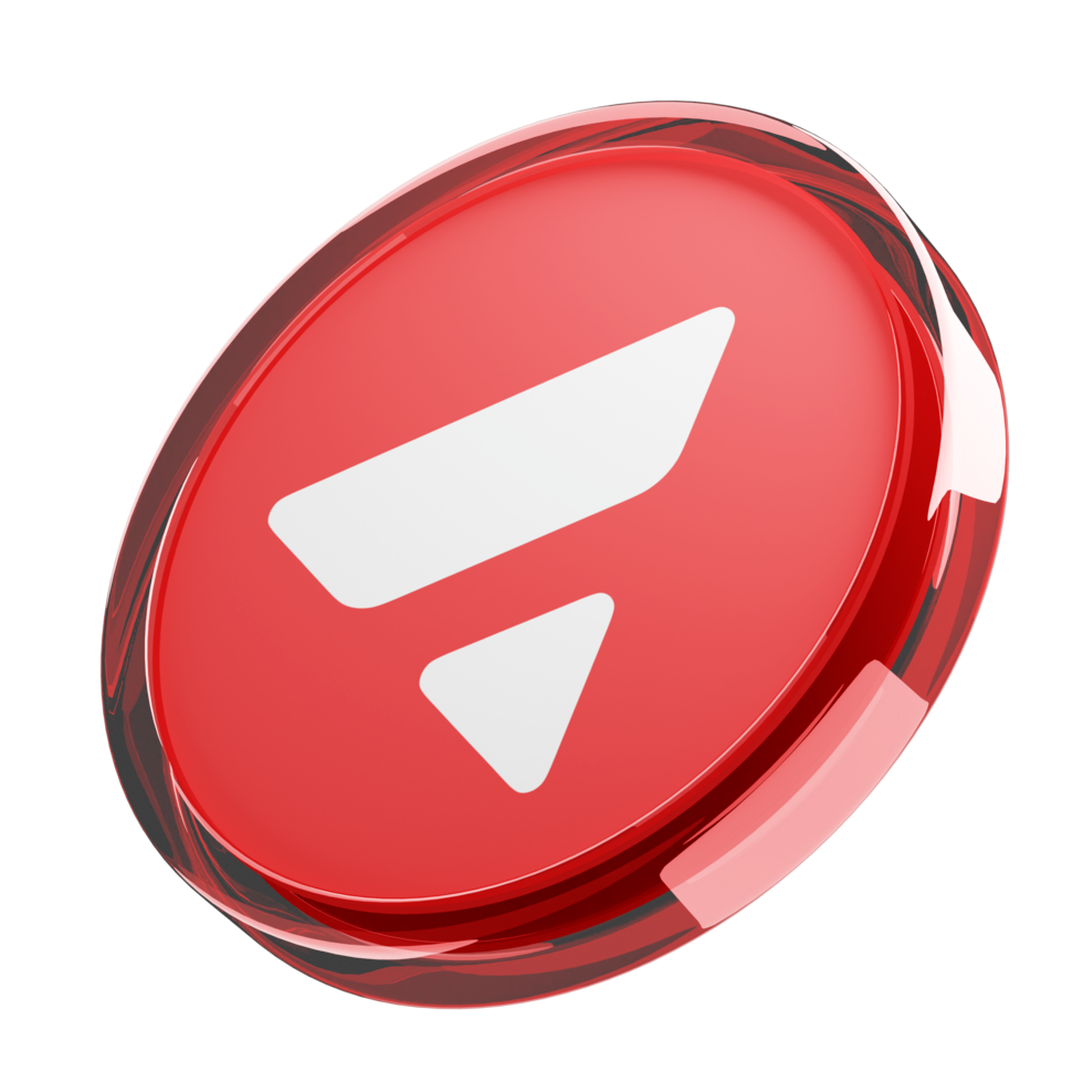 Ein rotes Token mit dem weißen AVAX-Logo