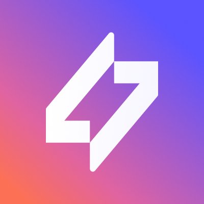 Myriad Logo in weiß auf blauem und rosa Farbverlauf