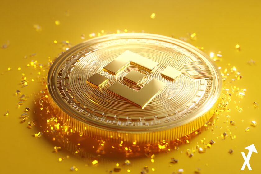 "Goldmünze auf leuchtend gelbem Hintergrund"