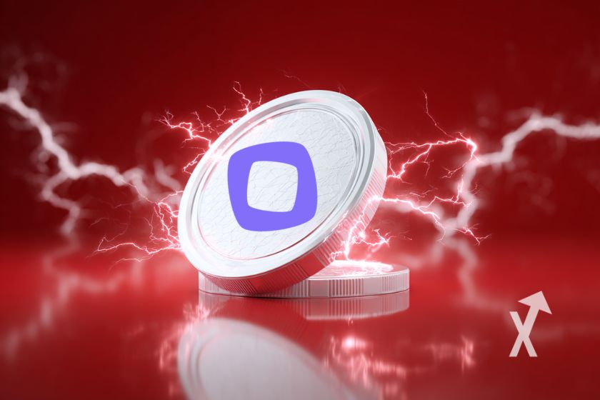 Weißer Kreis auf rotem Hintergrund mit Strom.