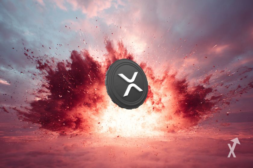 "Grauer XRP Token vor roter Explosion"