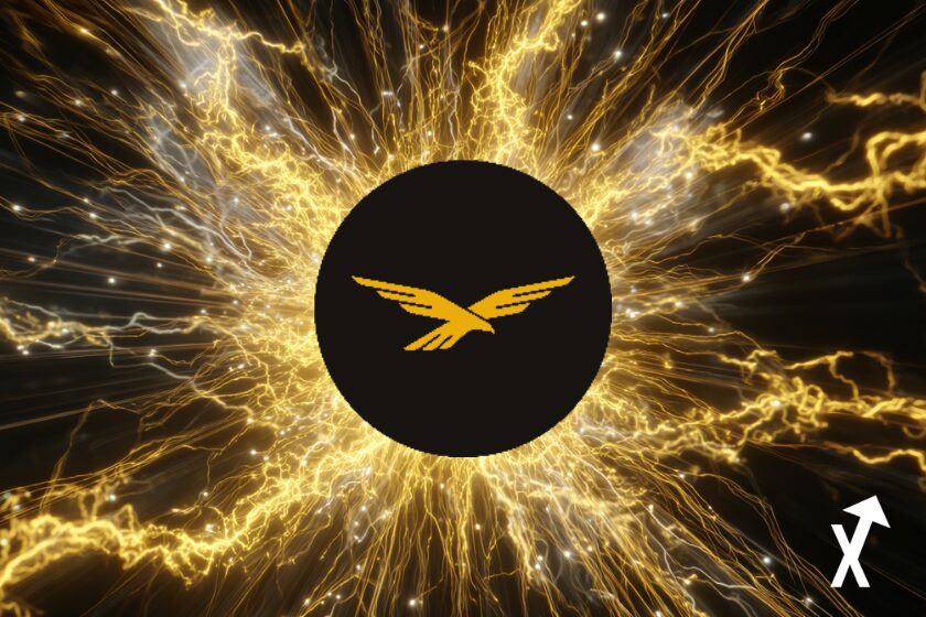 wlfi token entour&eacute; d'electricit&eacute; tout autour noir jaune blanc