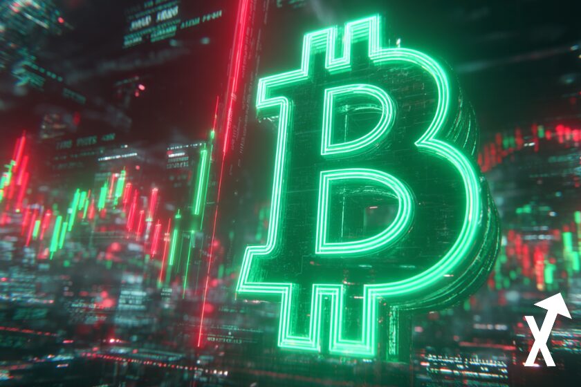 march&eacute; crypto bitcoin logo vert trading chart en fond