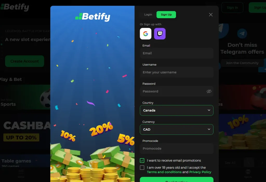 register betify