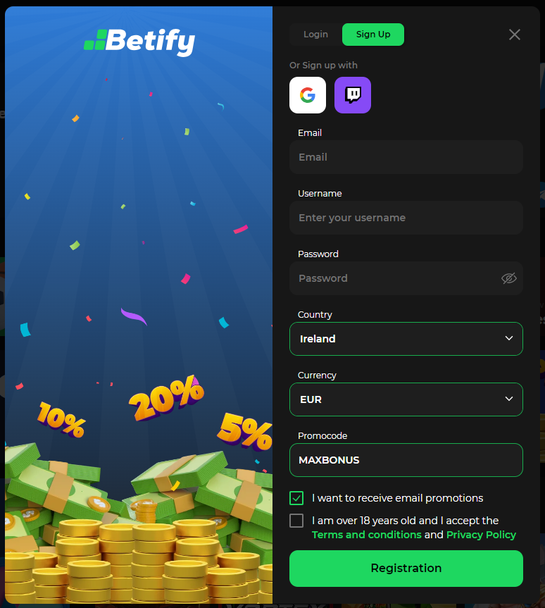 register betify