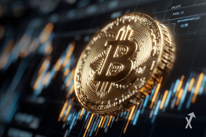 Bitcoin logo: digital gold symbol.