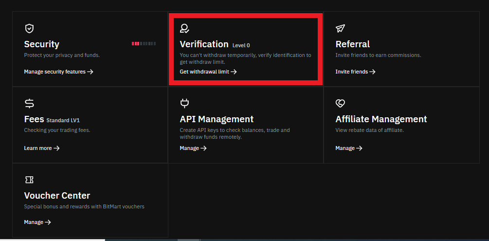 Bitmart KYC Verification