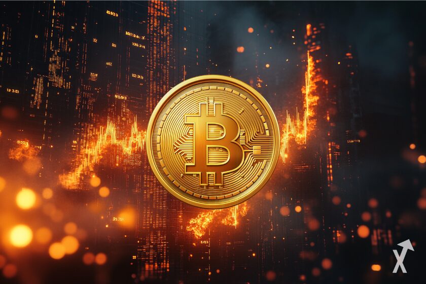 Bitcoin price chart on graph.