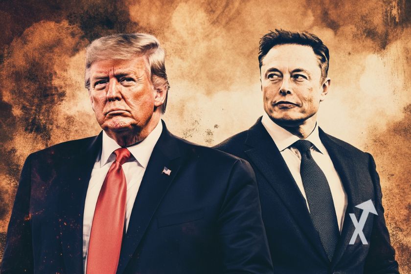 Cryptocurrency influencer debate featuring Musk, Trump.