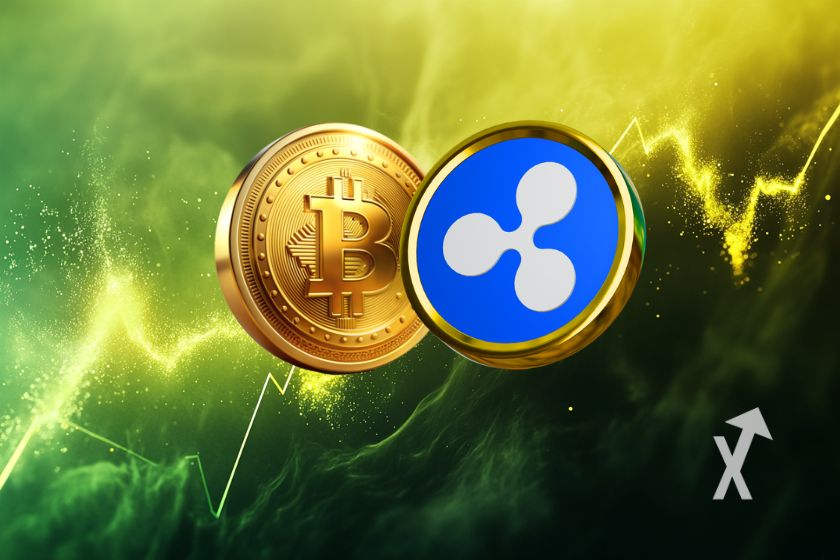 Cryptocurrency market with XRP, Bitcoin, Shiba Inu.