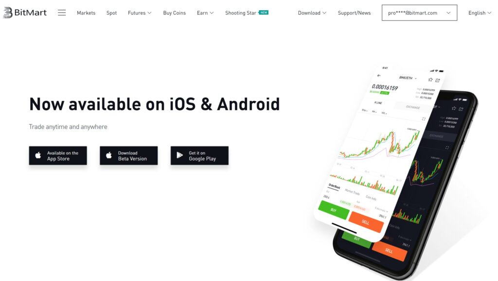 Bitmart Mobile Application