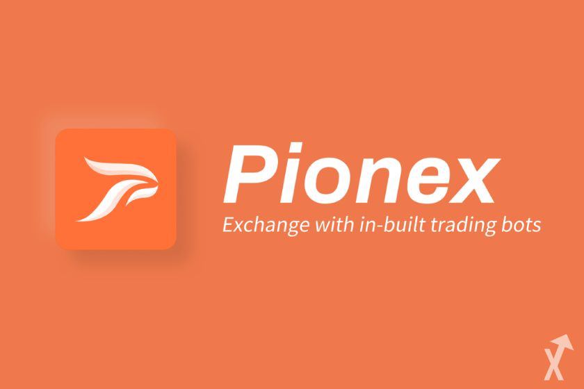 Pionex platform logo on white background.