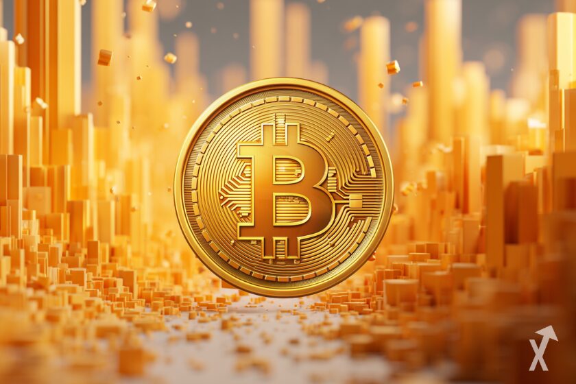 Cryptocurrency Bitcoin logo symbol BTC.