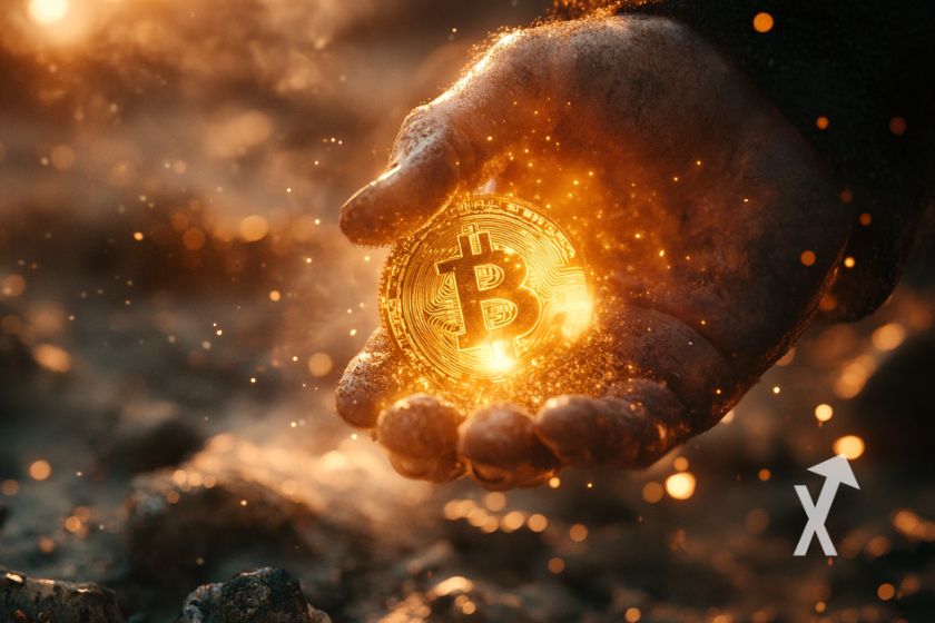 Bitcoin retirement plan concept illustration.