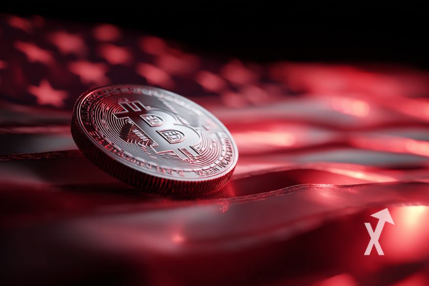 Bitcoin being fed into the machine.