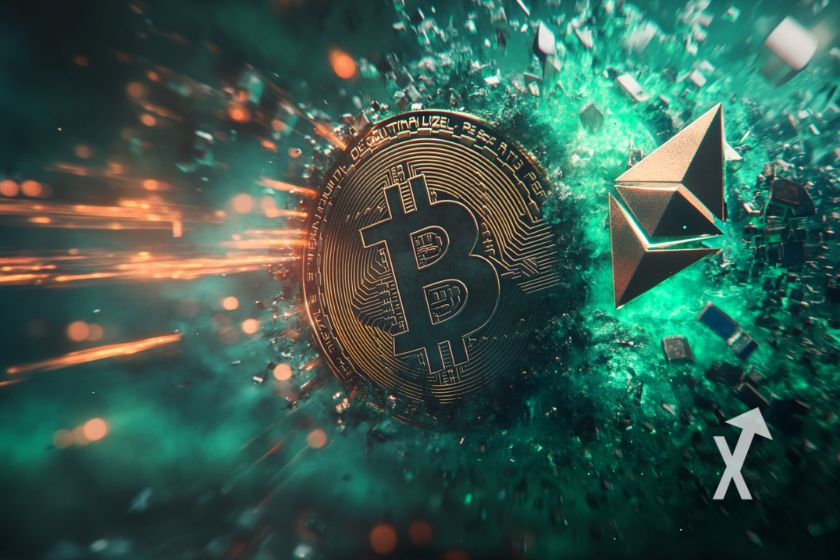 Cryptocurrency cover with Bitcoin, XRP, Solana.