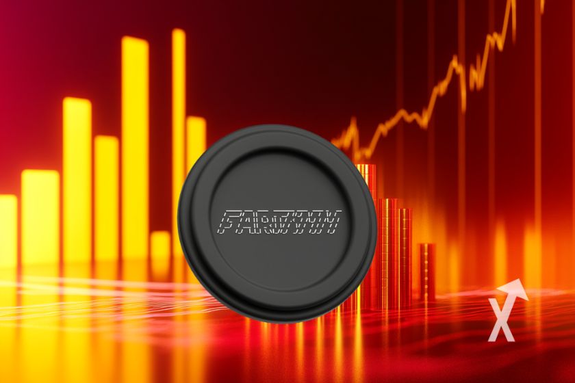 Financial cryptocurrency concept symbol effervescent gas.