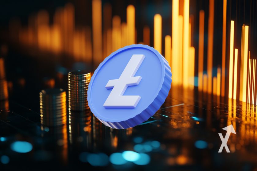 Digital image of Litecoin symbol.
