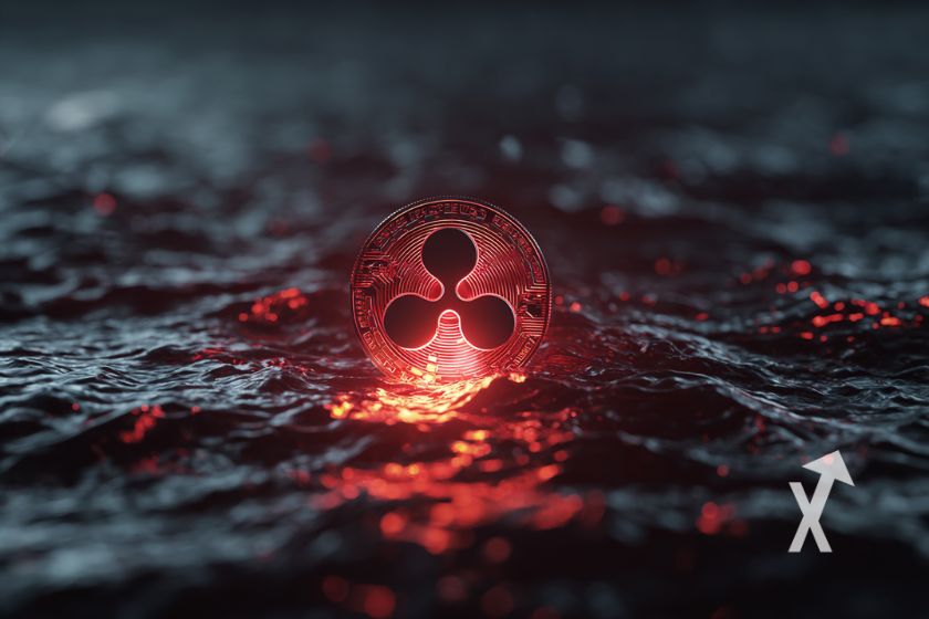 XRP cryptocurrency on abstract background.