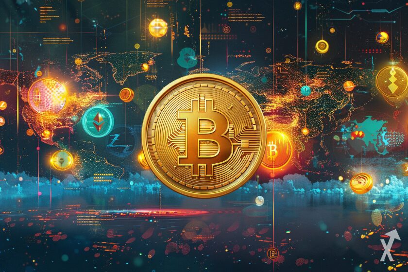 Digital currency symbol on search engine.